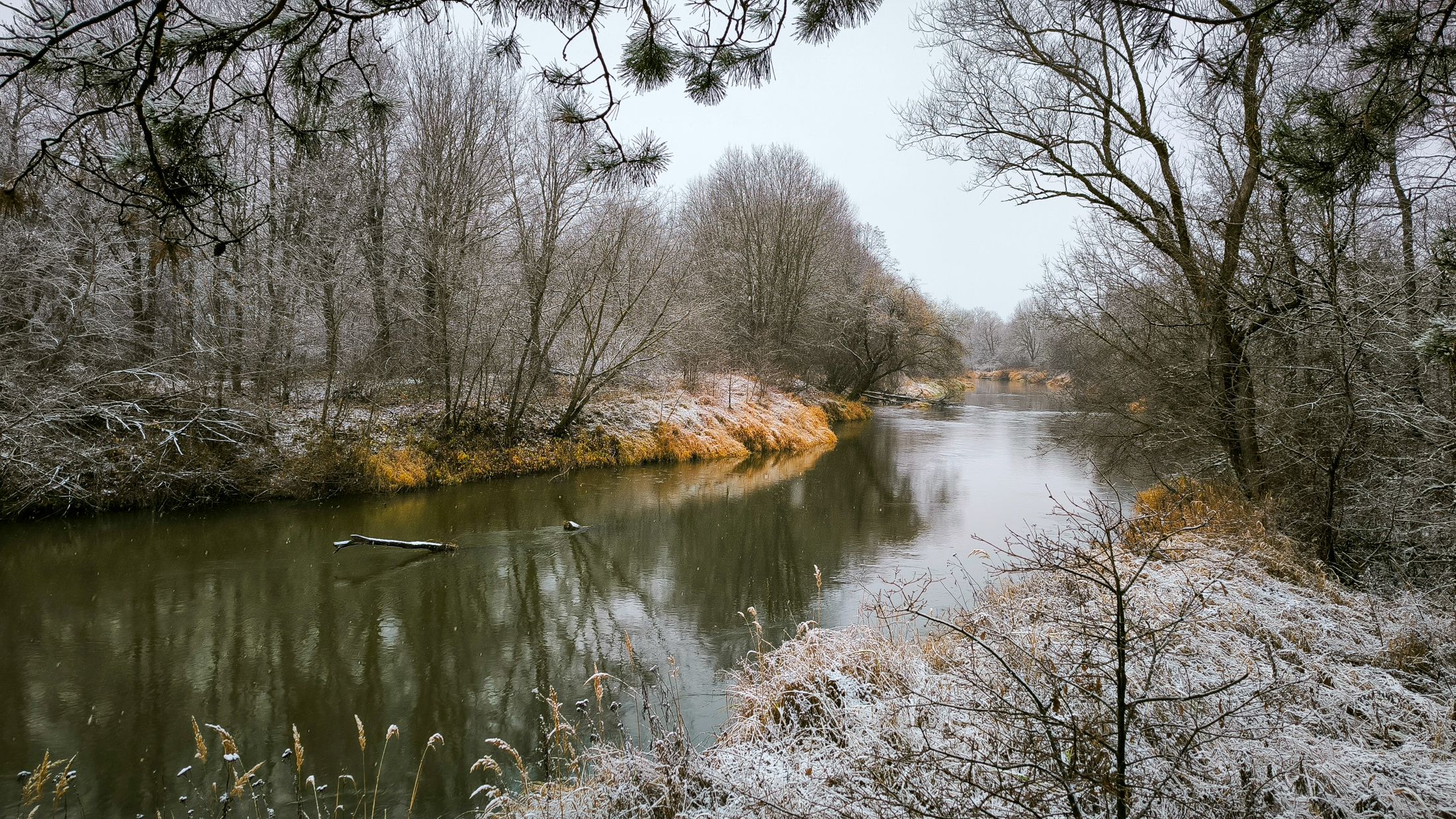 Первый снег на берегах Болвы